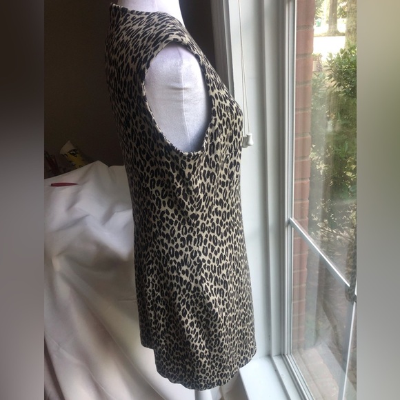 Vintage Spiegel Sweater Sheath Dress Size 12 Leopard Animal Print Sleeveless - Picture 4 of 7